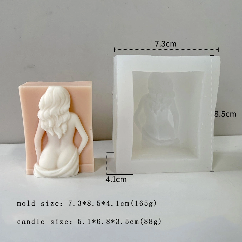 Square Relief Mermaid-Shaped Handmade Soap Aromatherapy Candle Silicone Mold